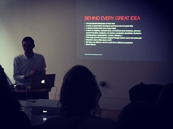 Chris Ribert, designer at WMH giving talk to Idep Barcelona students